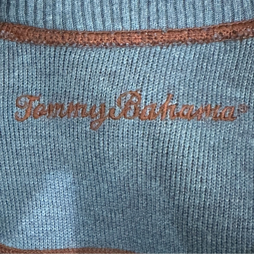 Tommy Bahama Reversible Half Zip Pullover Knit Burgandy Blue - Picture 6 of 8